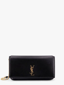 Saint Laurent Women's Cassandre Monogram Leather Crossbody Bag Black