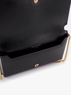 Saint Laurent Women's Cassandre Monogram Leather Crossbody Bag Black, view 5