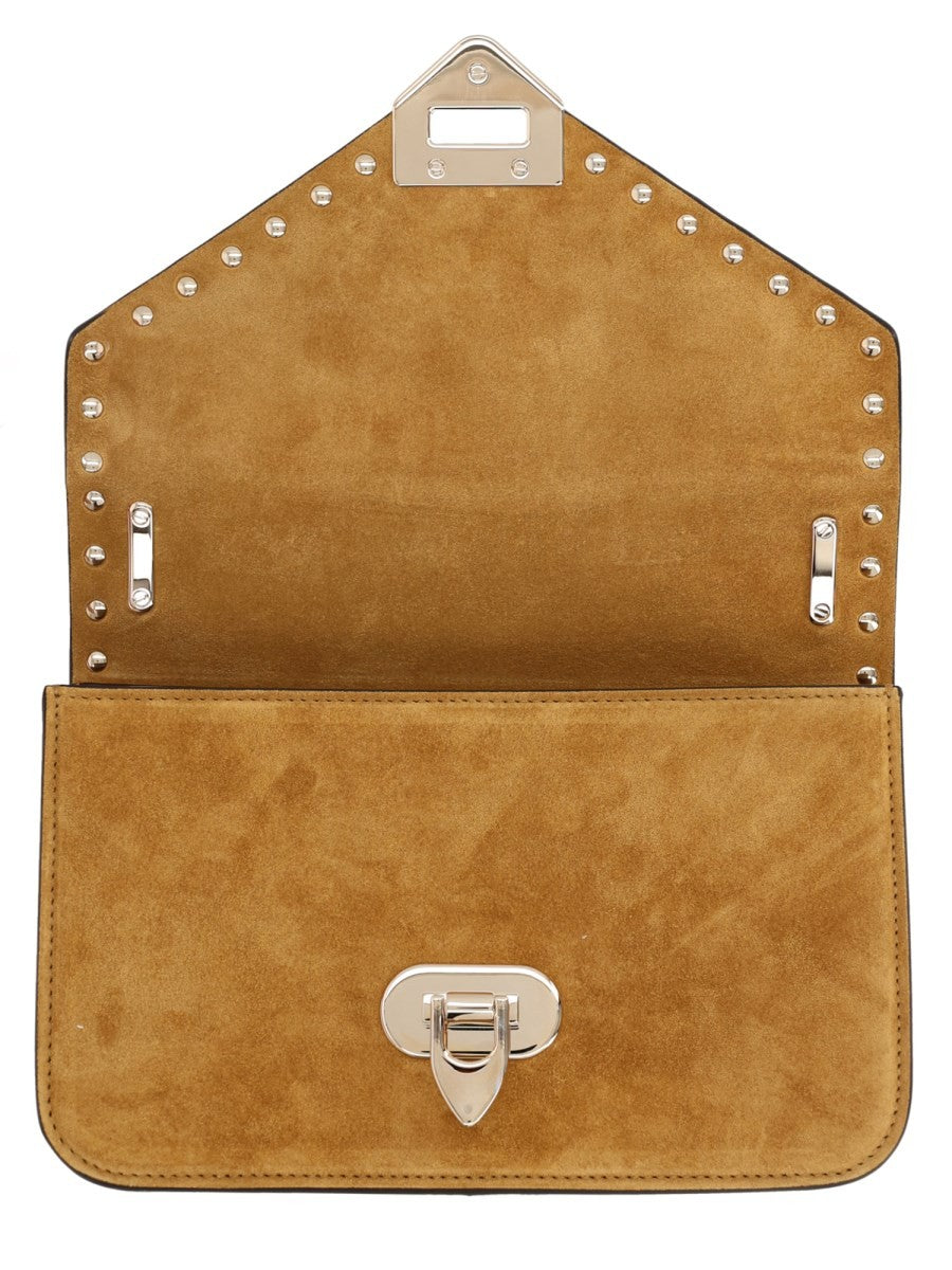 Valentino Women's Borsa Tracolla Rockstud Small in Suede Beige