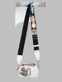 Marc Jacobs Women's Borsa Tracolla the Camp Patchwork Denim Snapshot White