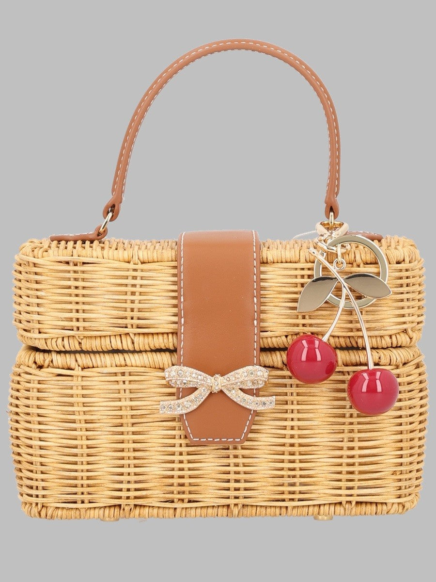 self-portrait Women's Borsa Basket Cherry Charm Mini Brown