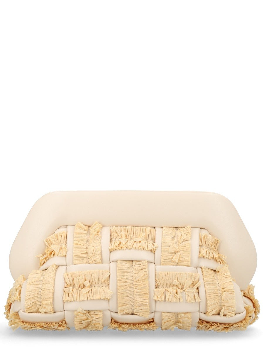 Themoirè Women's Borsa Bios Con Dettagli Intrecciati in Rafia Beige