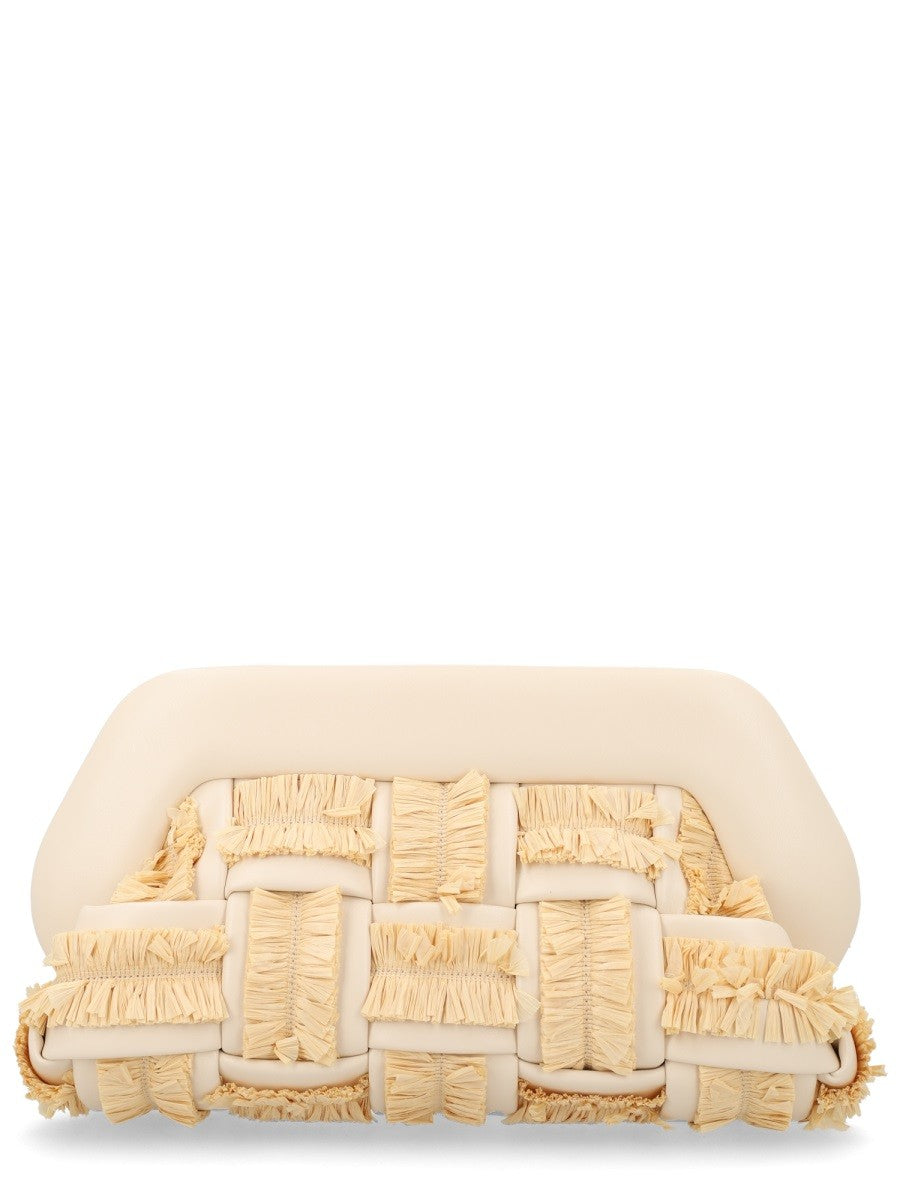 Themoirè Women's Borsa Bios Con Dettagli Intrecciati in Rafia Beige
