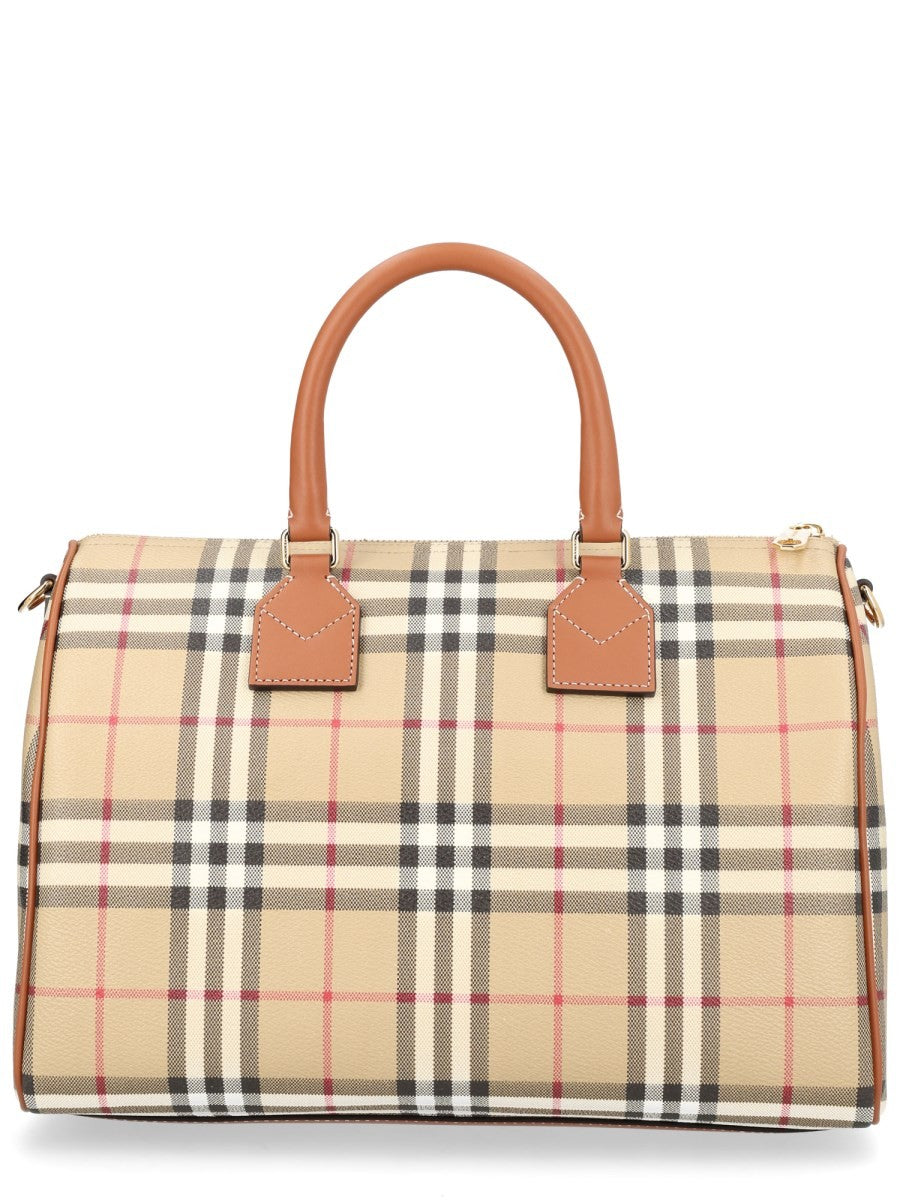 Burberry Women's Borsa Bowling Check Medium Beige