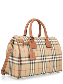 Burberry Women's Borsa Bowling Check Medium Beige