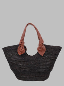 Hereu Women's Borsa Intrecciata in Raffia Brown