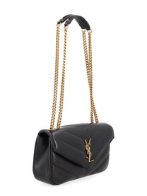 Saint Laurent Women's Leather Quilted Loulou Bag Black, view 3