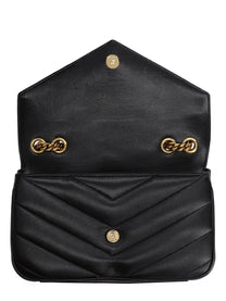 Saint Laurent Women's Leather Quilted Loulou Bag Black, view 4