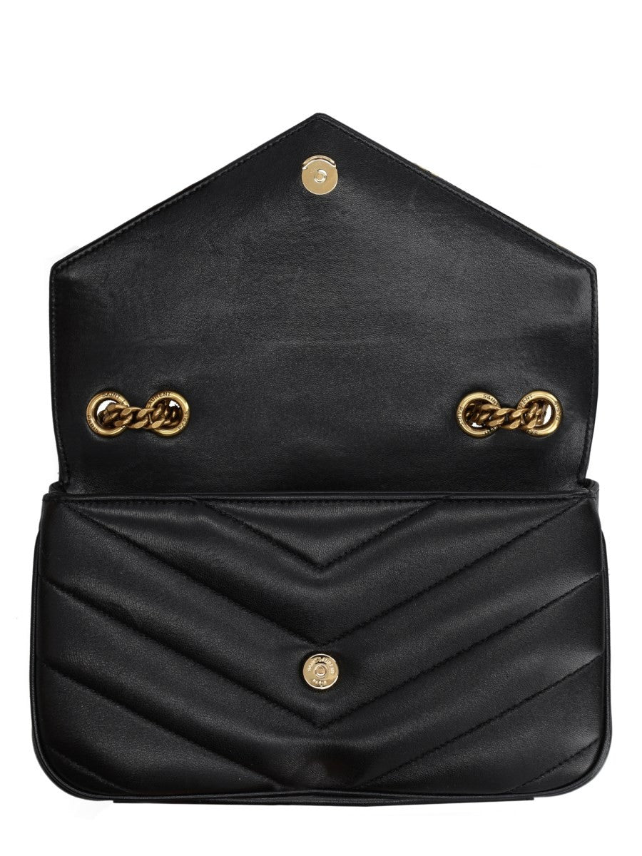 Saint Laurent Women's Leather Quilted Loulou Bag Black, view 4