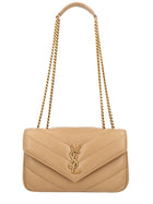 Saint Laurent Women's Leather Quilted Loulou Bag Beige