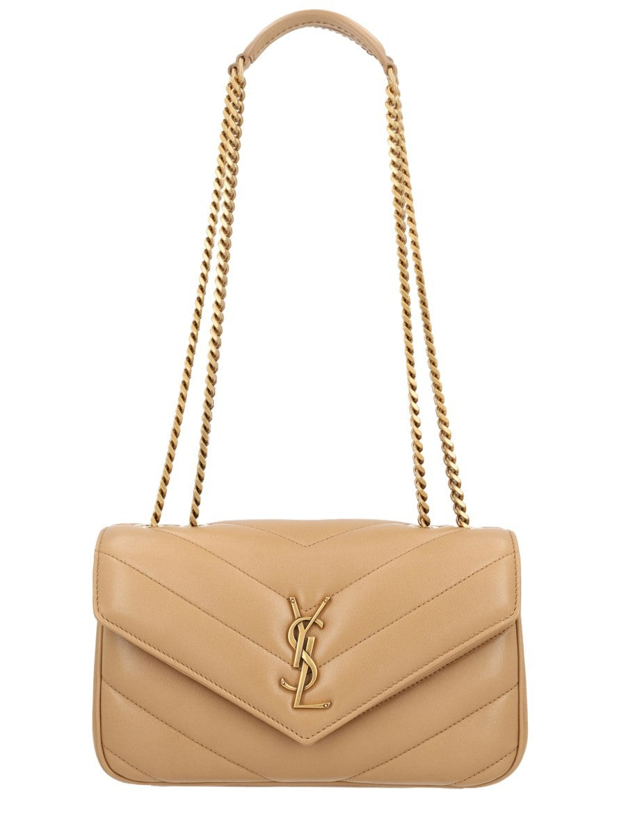 Saint Laurent Women's Leather Quilted Loulou Bag Beige
