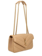 Saint Laurent Women's Leather Quilted Loulou Bag Beige