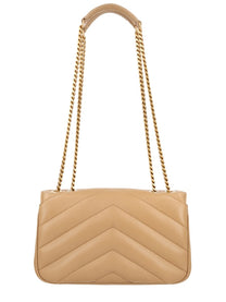 Saint Laurent Women's Leather Quilted Loulou Bag Beige