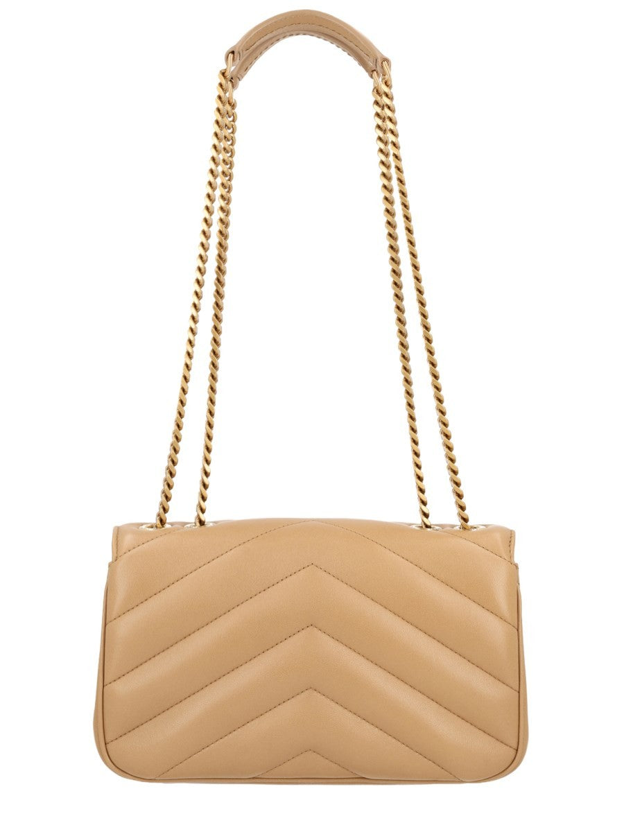 Saint Laurent Women's Leather Quilted Loulou Bag Beige