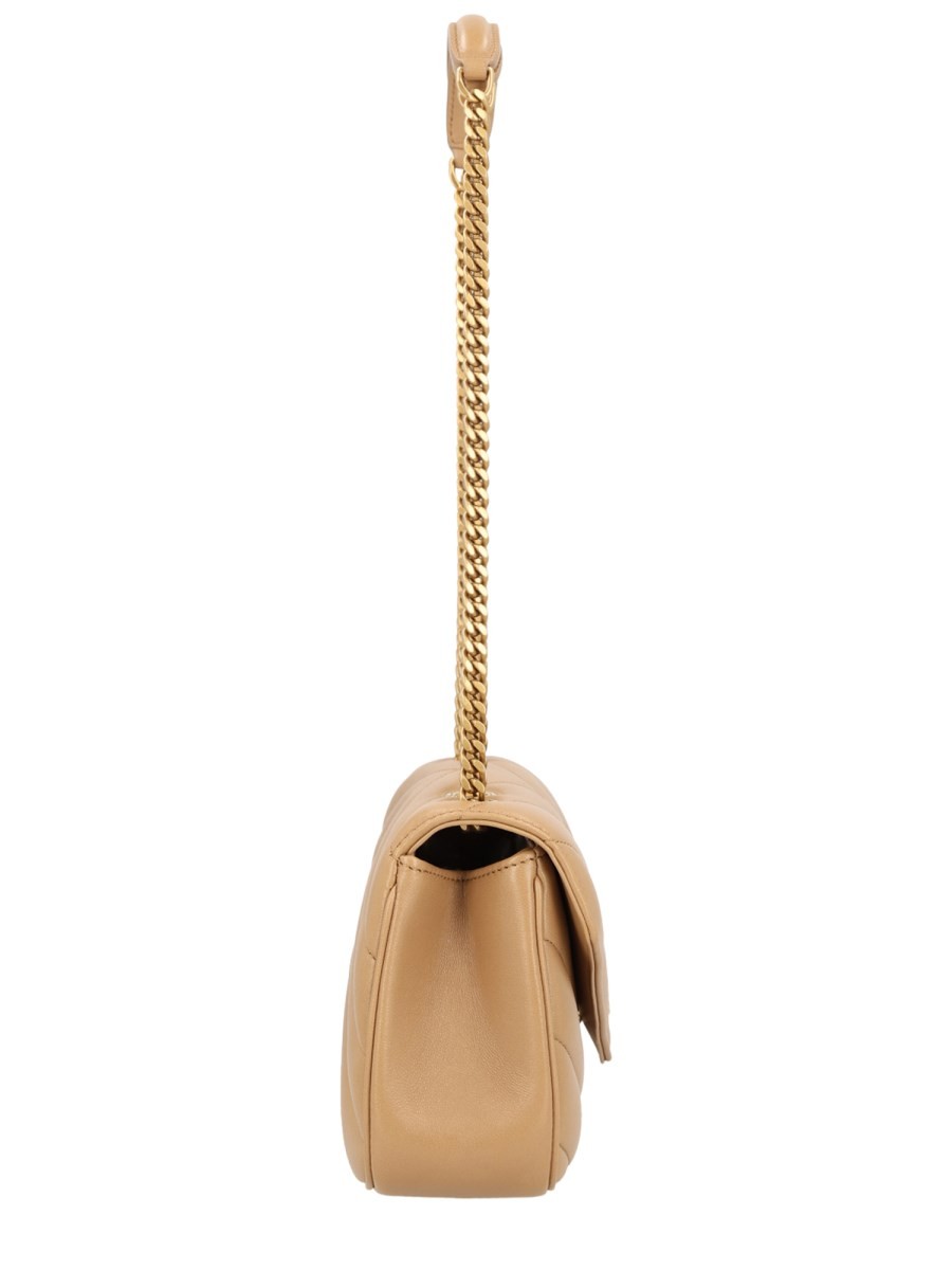 Saint Laurent Women's Leather Quilted Loulou Bag Beige