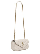 Saint Laurent Women's Loulou Mini Bag White, view 3