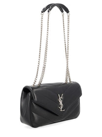 Saint Laurent Women's Leather Quilted Loulou Small Bag Black, view 3