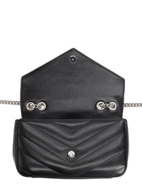 Saint Laurent Women's Leather Quilted Loulou Small Bag Black, view 5