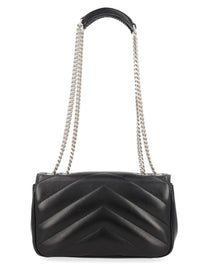 Saint Laurent Women's Leather Quilted Loulou Small Bag Black, view 2
