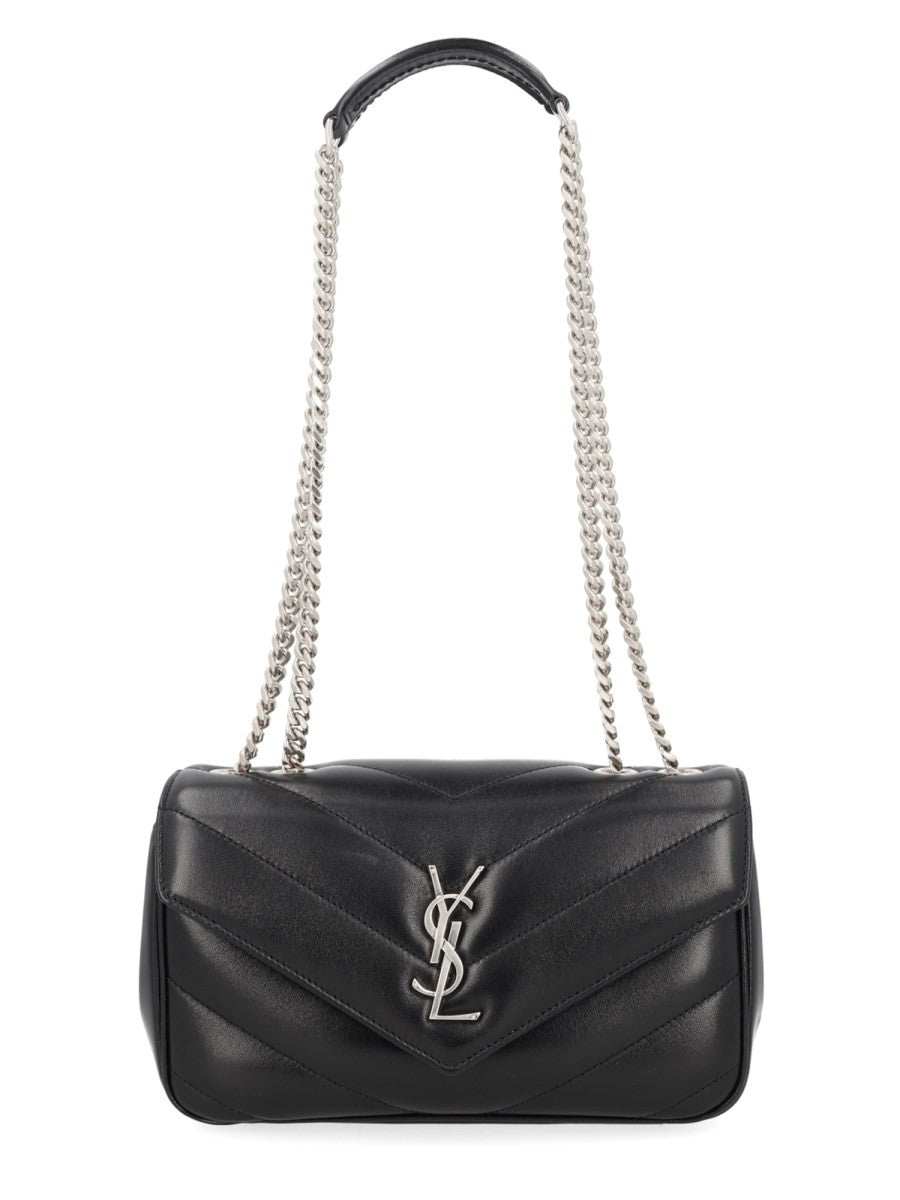 Saint Laurent Women's Leather Quilted Loulou Small Bag Black