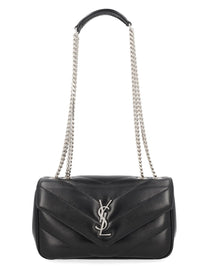 Saint Laurent Women's Leather Quilted Loulou Small Bag Black