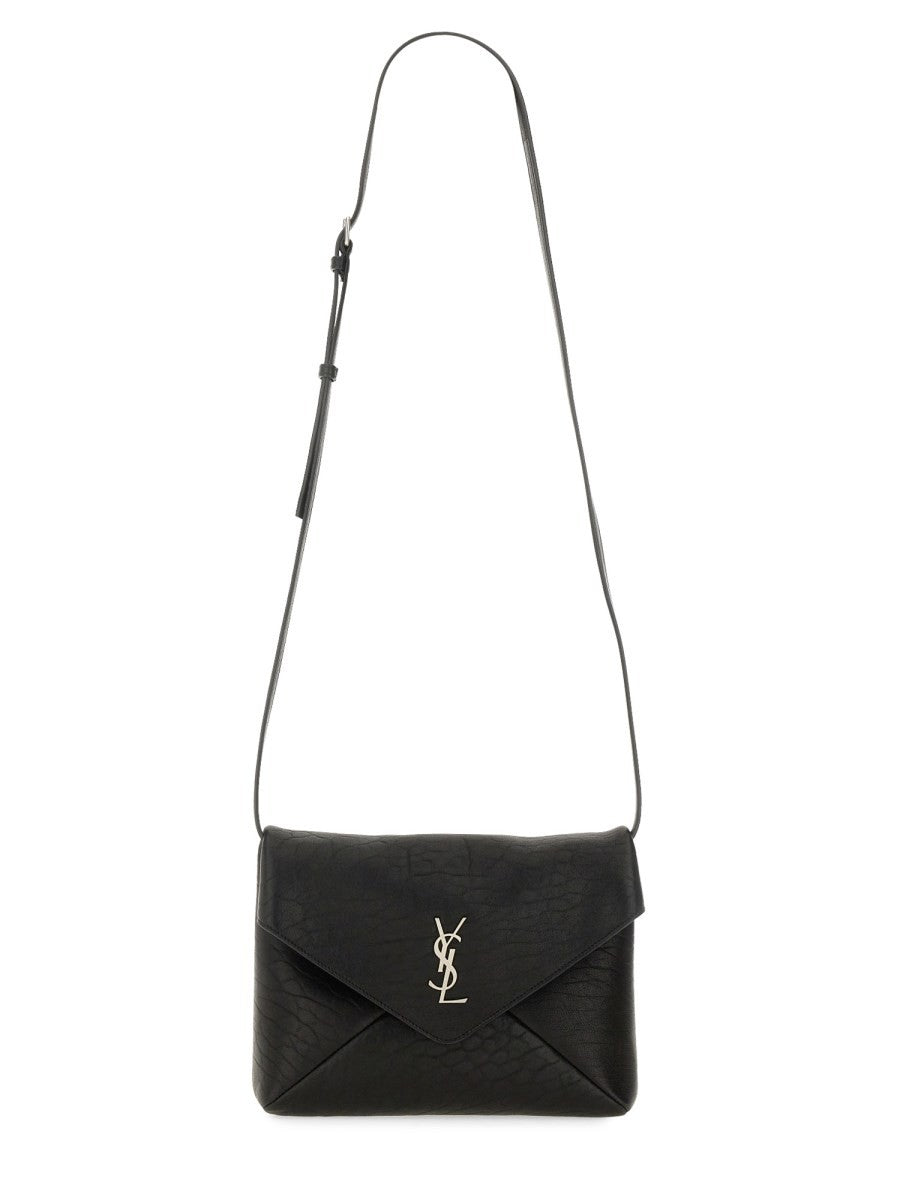 Saint Laurent Men's Messanger Envelope Cassandra Bag Black
