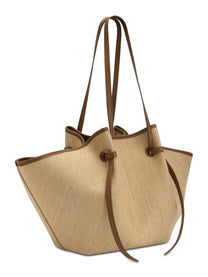 Yuzefi Women's Borsa Mochi in Raffia Beige