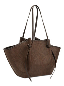 Yuzefi Women's Raffia Mochi Bag Brown, view 2