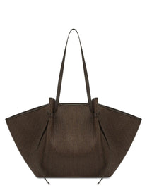 Yuzefi Women's Raffia Mochi Bag Brown