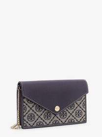 Tory Burch Women's Monogram Envelope Chain Wallet Blue