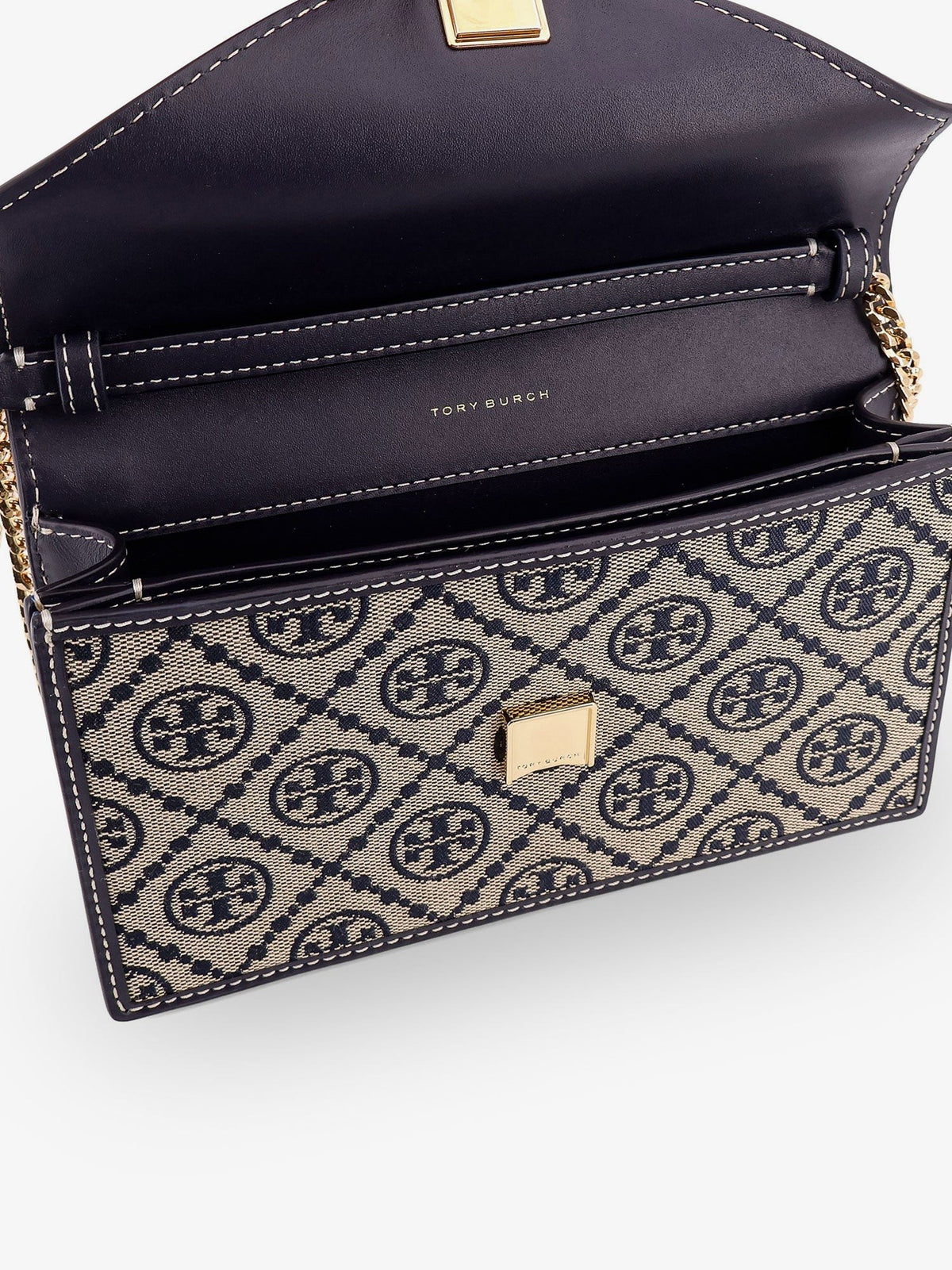 Tory Burch Women's Monogram Envelope Chain Wallet Blue