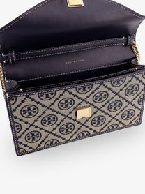 Tory Burch Women's Monogram Envelope Chain Wallet Blue