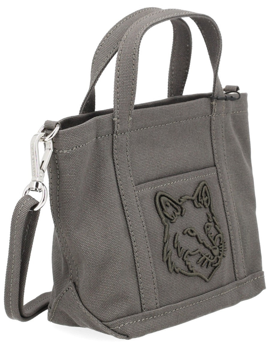 Maison Kitsuné Women's Borsa Tote Fox Head Mini Grey