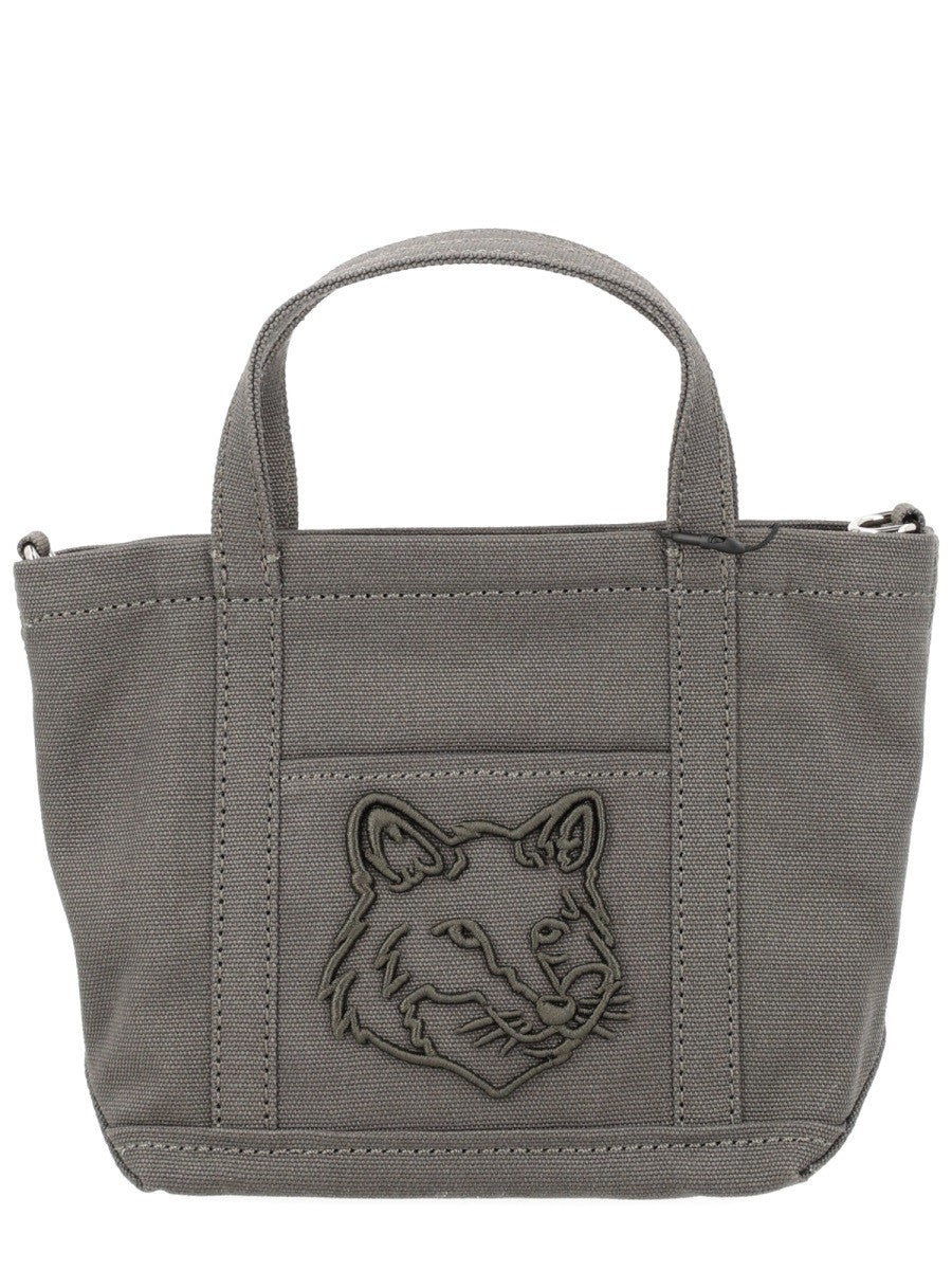 Maison Kitsuné Women's Borsa Tote Fox Head Mini Grey