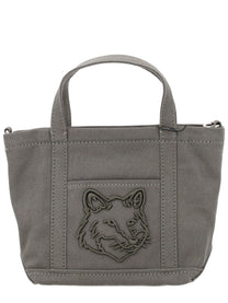 Maison Kitsuné Women's Borsa Tote Fox Head Mini Grey