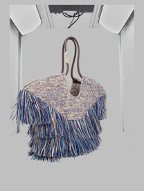 Zimmermann Women's Borsa Tote Goldentime Medium Con Frange Blue