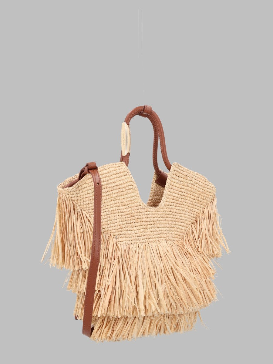 Zimmermann Women's Borsa Tote Goldentime Small Con Frange Beige