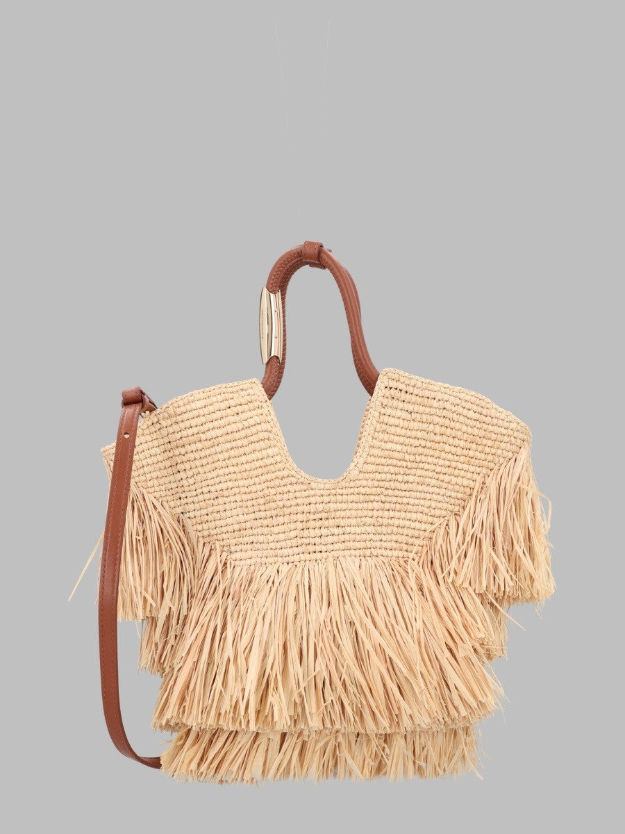 Zimmermann Women's Borsa Tote Goldentime Small Con Frange Beige