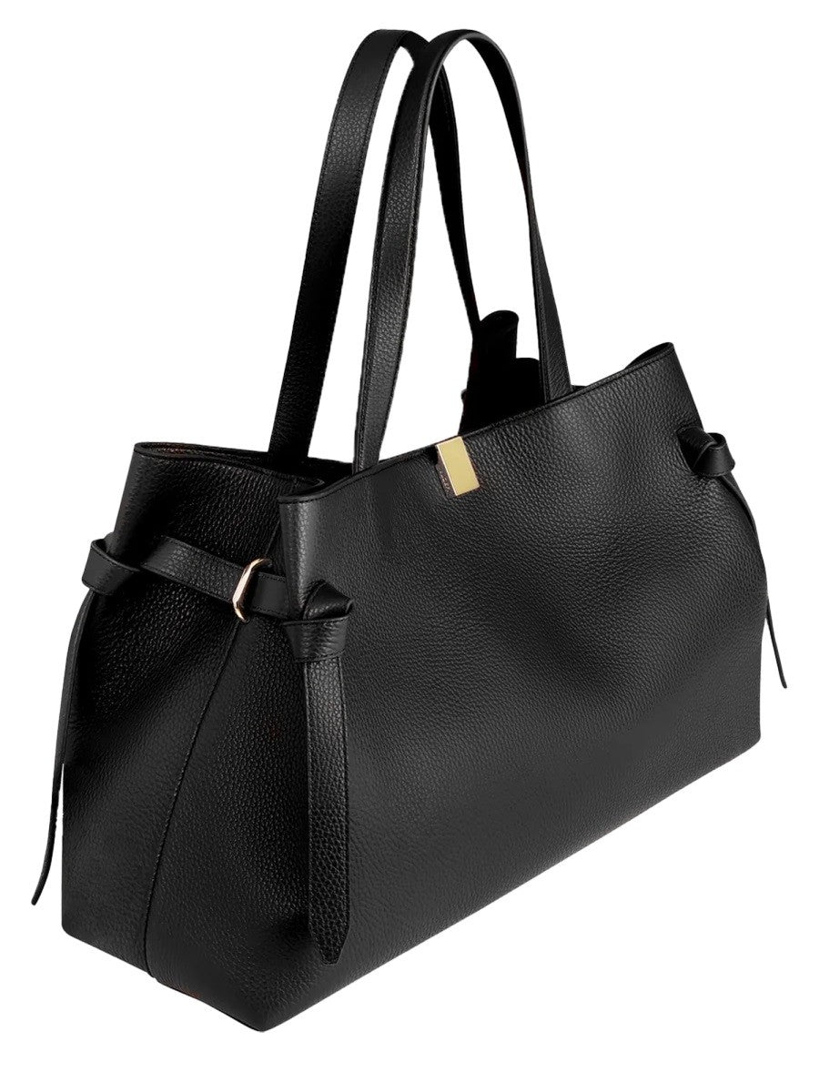 Yuzefi Women's Borsa Tote Gyoza in Pelle Black