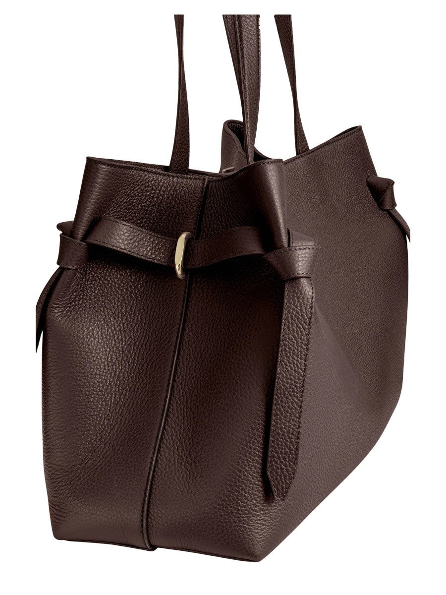 Yuzefi Women's Borsa Tote Gyoza in Pelle Brown