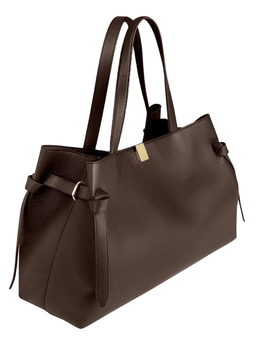 Yuzefi Women's Borsa Tote Gyoza in Pelle Brown