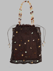Cult Gaia Women's Borsa Tote Mercier Con Perline Decorative Brown