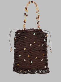 Cult Gaia Women's Borsa Tote Mercier Con Perline Decorative Brown