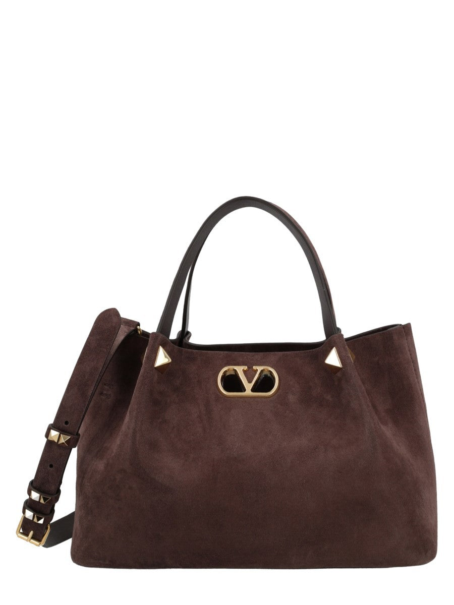 Valentino Women's Tote Vlogo Signature Small Bag Brown