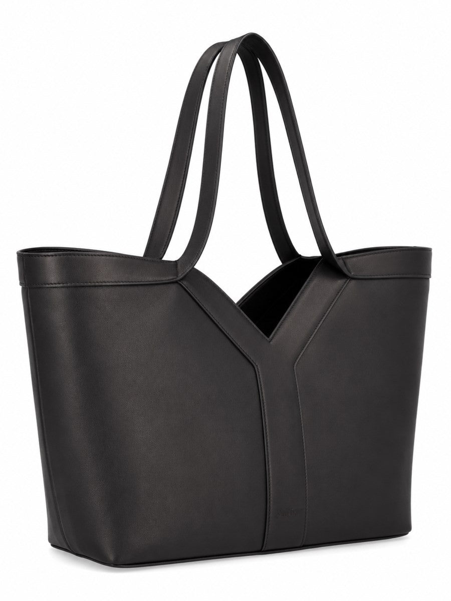 Saint Laurent Women's Borsa Tote Small in Pelle Black