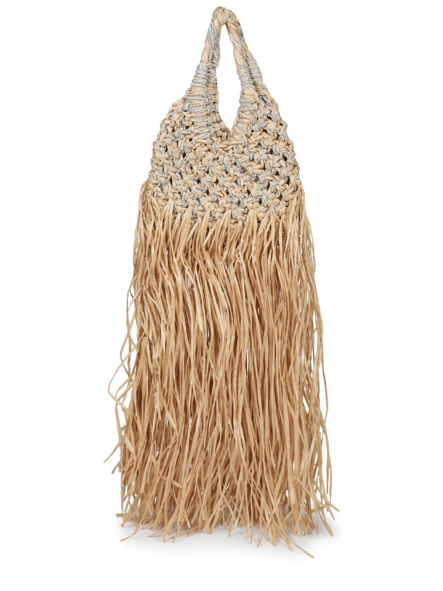 Hibourama Women's Borsa Vannifique Mini Fringe Beige