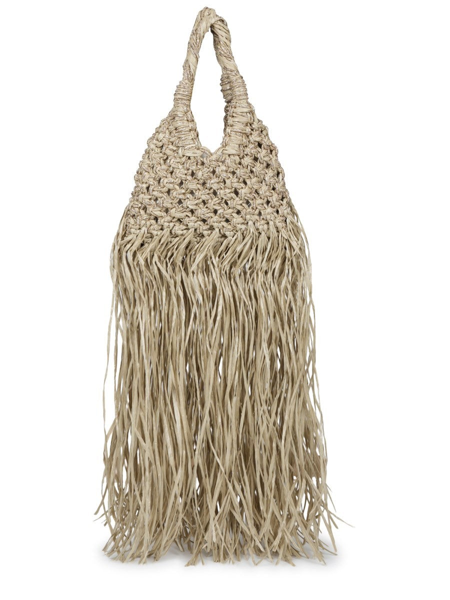 Hibourama Women's Borsa Vannifique Mini Fringe Beige