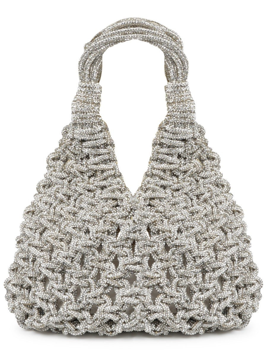 Hibourama Women's Borsa Vannifique Small Con Cristalli Silver