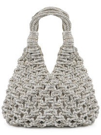 Hibourama Women's Borsa Vannifique Small Con Cristalli Silver