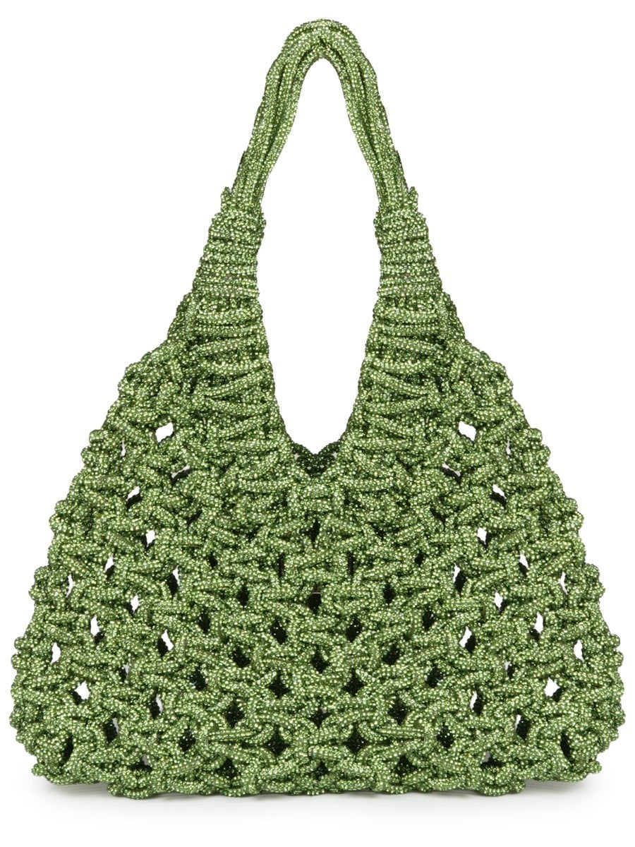 Hibourama Women's Crystal-Embellished Vannifique Small Bag Green, view 2